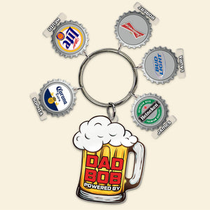 Personalized Gifts For Dad Keychain With Bottle Cap Charms 05ohti230524-Homacus