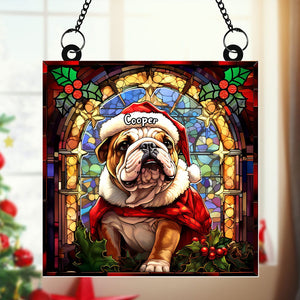 Personalized Christmas Gifts For Dog Lovers Suncatcher Ornament Bulldog 04huti100924-Homacus