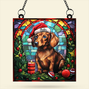 Personalized Christmas Gifts For Dog Lovers Suncatcher Ornament Dachshund 01huti100924-Homacus