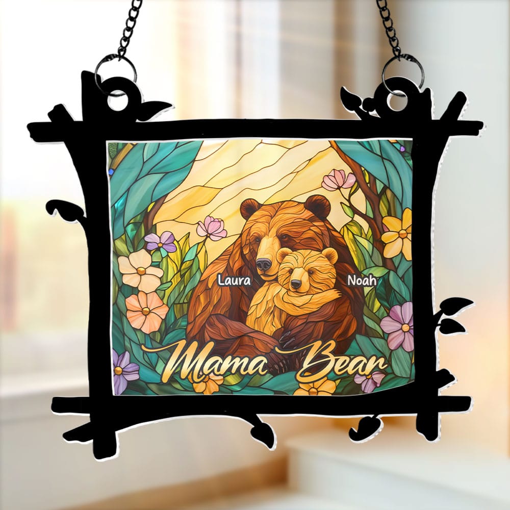 Personalized Gifts For Mom Suncatcher Ornament, Mama Bear Hug 04qhti060325-Homacus