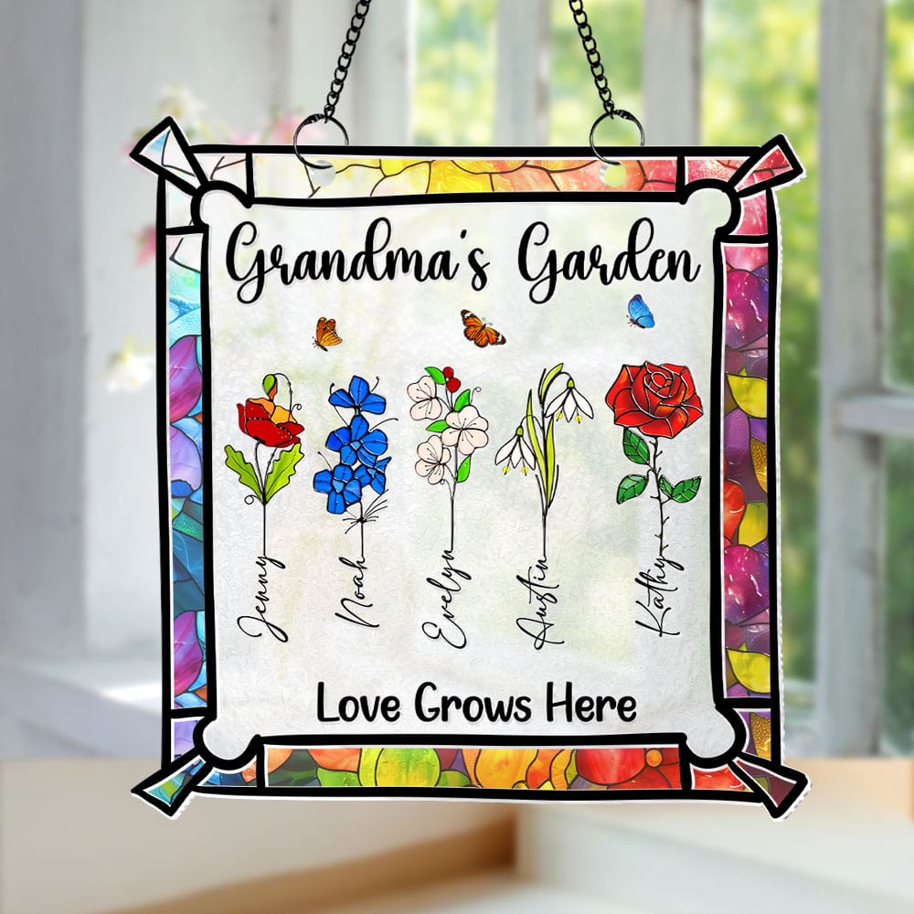 Personalized Gifts For Mom Suncatcher, Custom Birth Month Flowers 03qhti140225-Homacus
