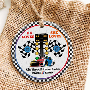 Personalized Gifts For Couple Christmas Ornament 01huti061023 Racing Fans-Homacus