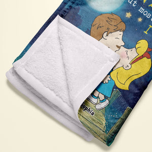 Personalized Gifts For Couples Blanket 03huti220724hg Couple Kissing in Moonlight-Homacus