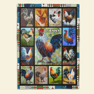 Personalized Gifts For Chicken Lover Blanket, Rooster Art 04qhti261224-Homacus