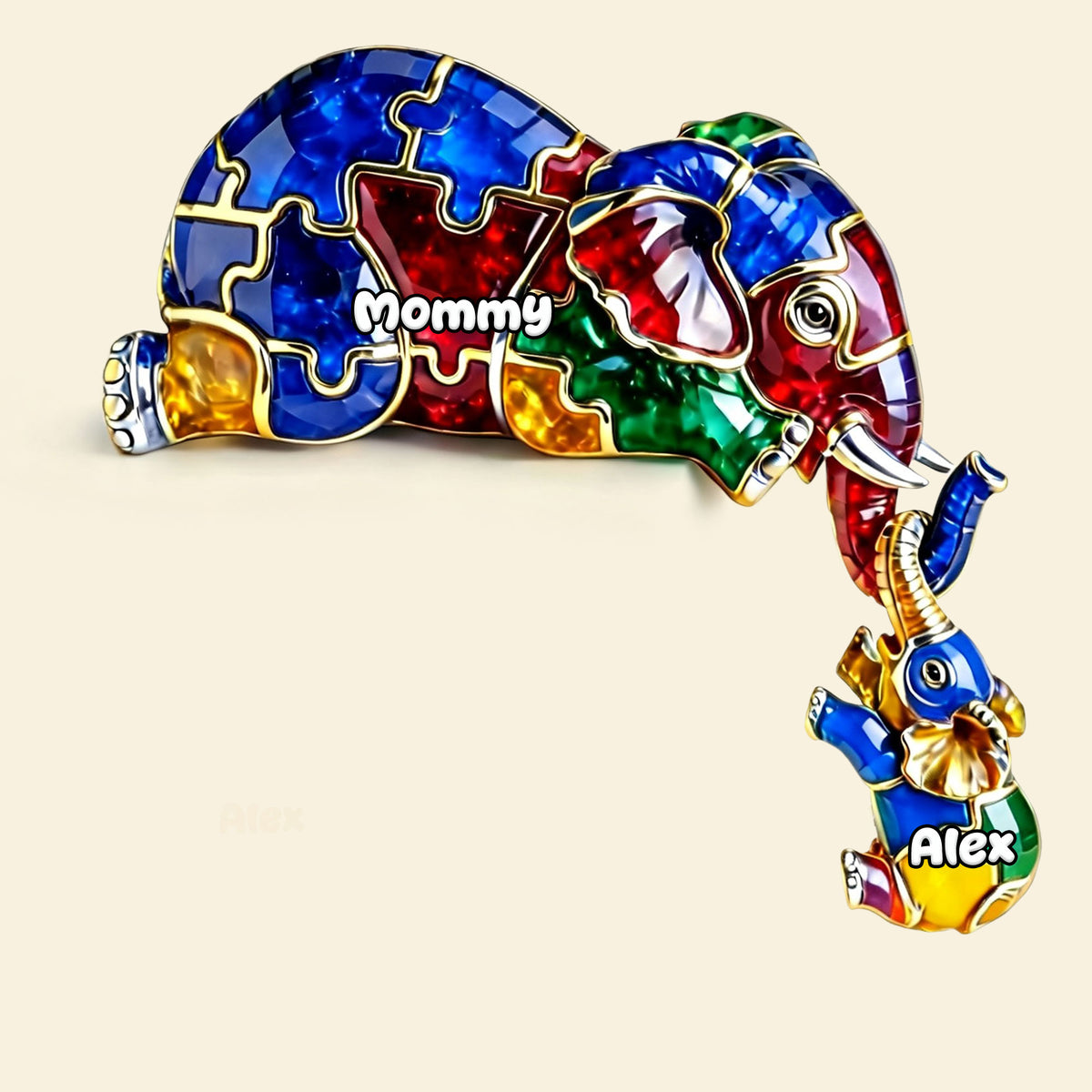 Autism Elephant Mom And Kid Acrylic Plaque - Personalized Gifts For Autism Mom Plaque 04TGTI270226-Homacus