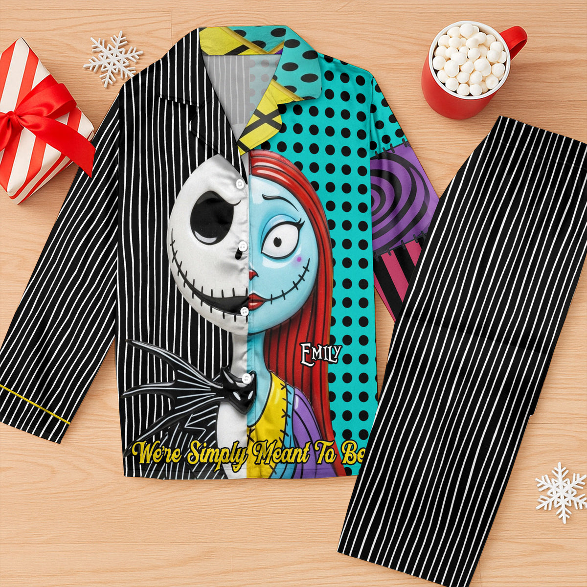 Spooky Couple Button Up Pajama Set - Personalized Gifts For Couple 01ohti270825-Homacus