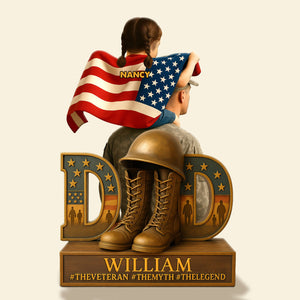 Veteran Dad Plaque - Personalized Gifts For Dad 02ohti090525-Homacus