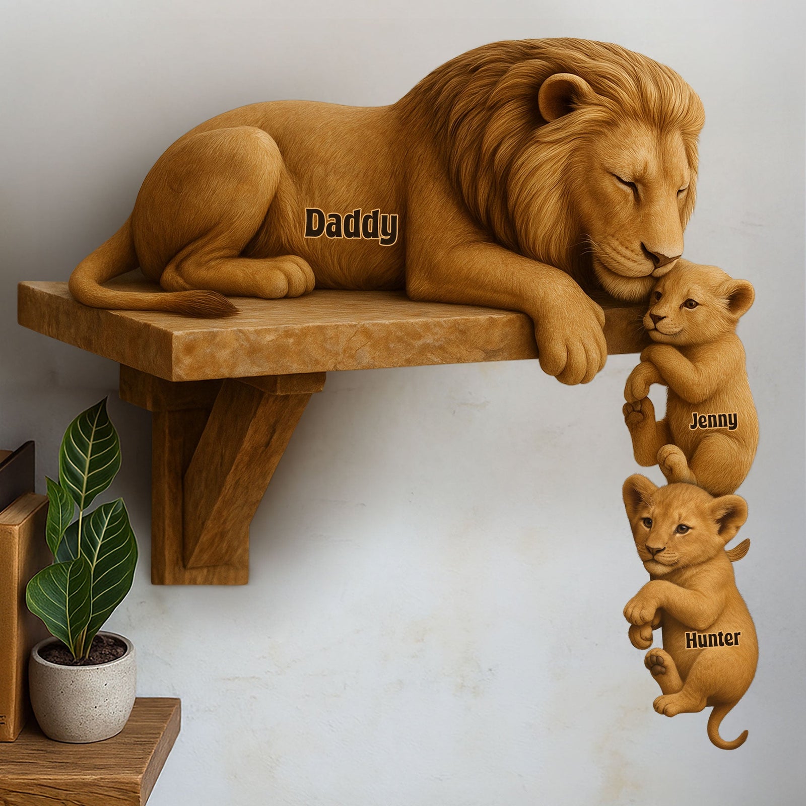 Lion Dad Plaque - Personalized Gifts For Dad 03ohti280425-Homacus