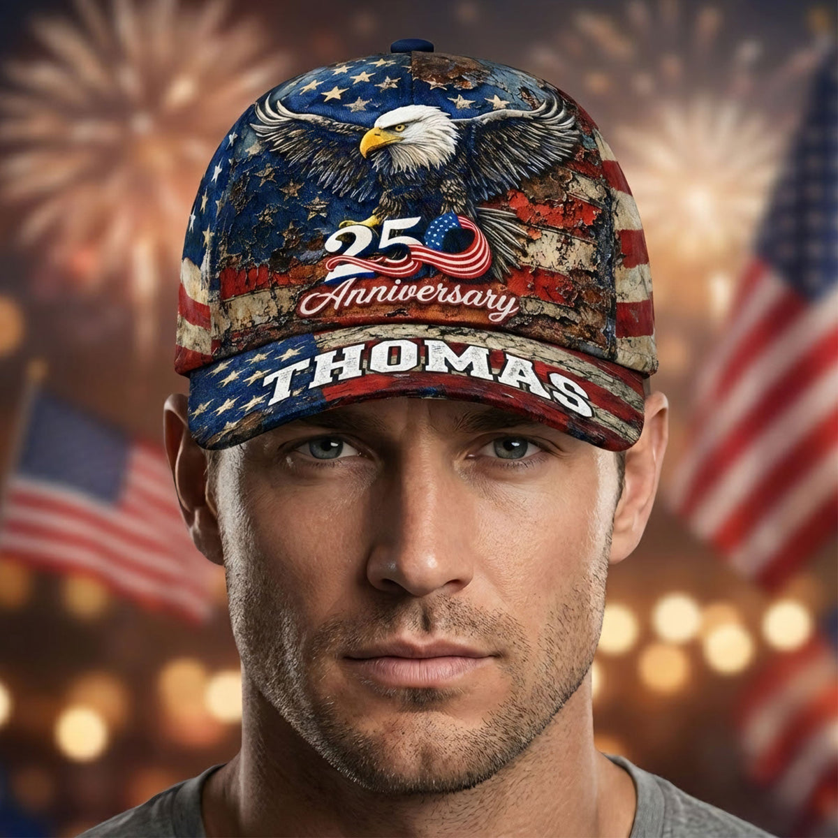 America 250th Anniversary Cap – Personalized Patriotic Gift 04HUTI290126-Homacus