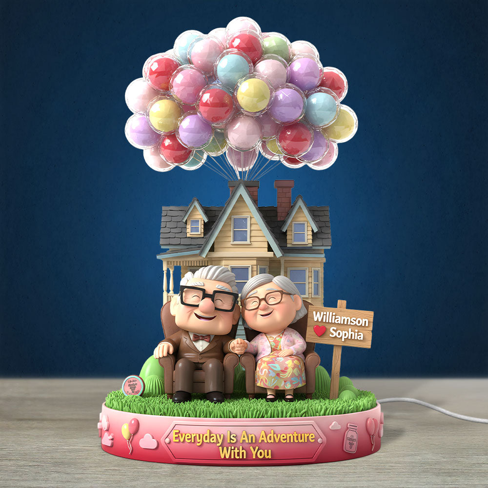 Happy Old Couple Light Box, Personalized Gifts For Couple 02KITI261125-Homacus