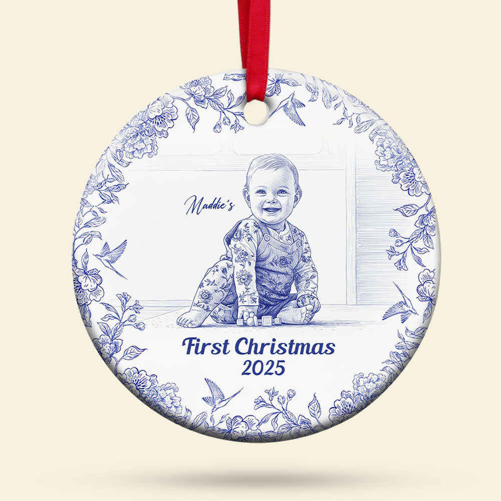 Toile De Jouy Family Ornament, Custom Photo Gifts For Family 03qhti150925-Homacus
