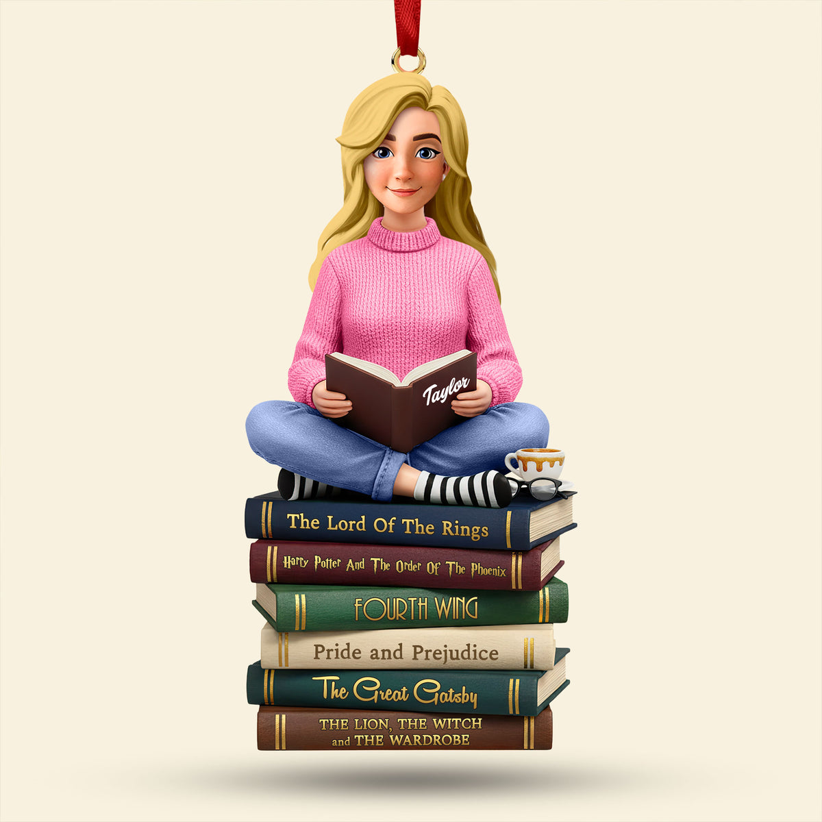 Book Lover Ornament - Personalized Gift For Book Lover Christmas Ornament 01HUTI241025-Homacus
