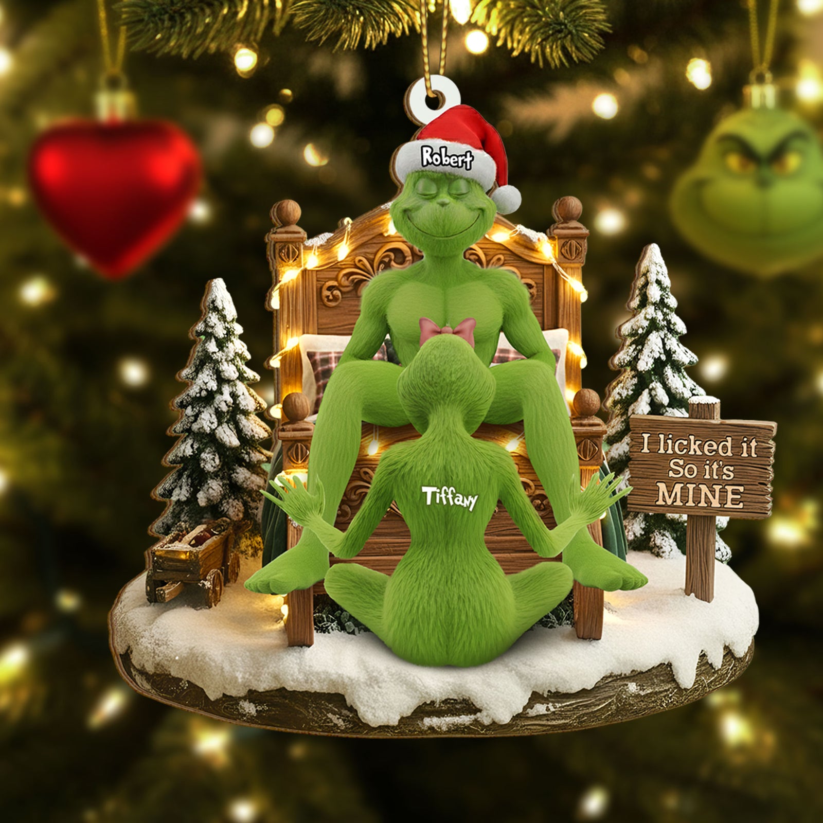 Naughty Green Couple Ornament - Personalized Gifts For Couple 03tgti120925-Homacus