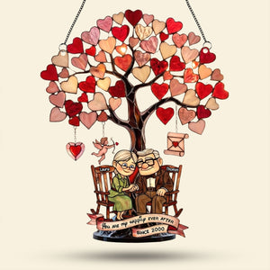 Grow Old Under The Love Tree Suncatcher, Personalized Gifts For Couple 02QHTI271125-Homacus