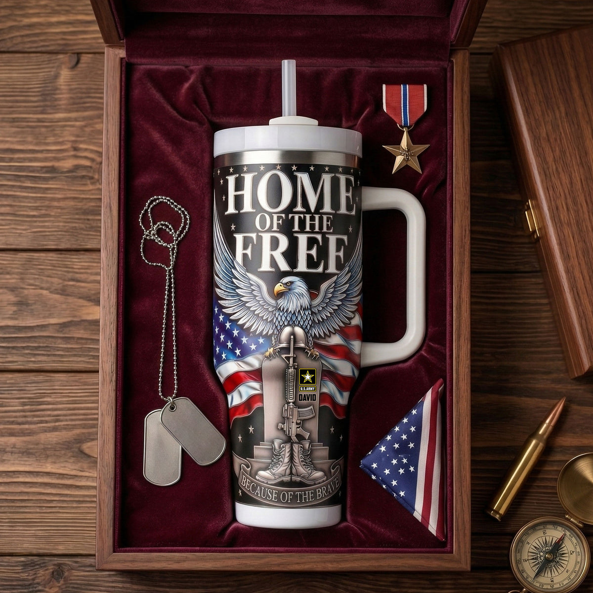 Proud Veteran Tribute Tumbler Handle - Personalized Gifts For Veterans 04OHTI050326-Homacus