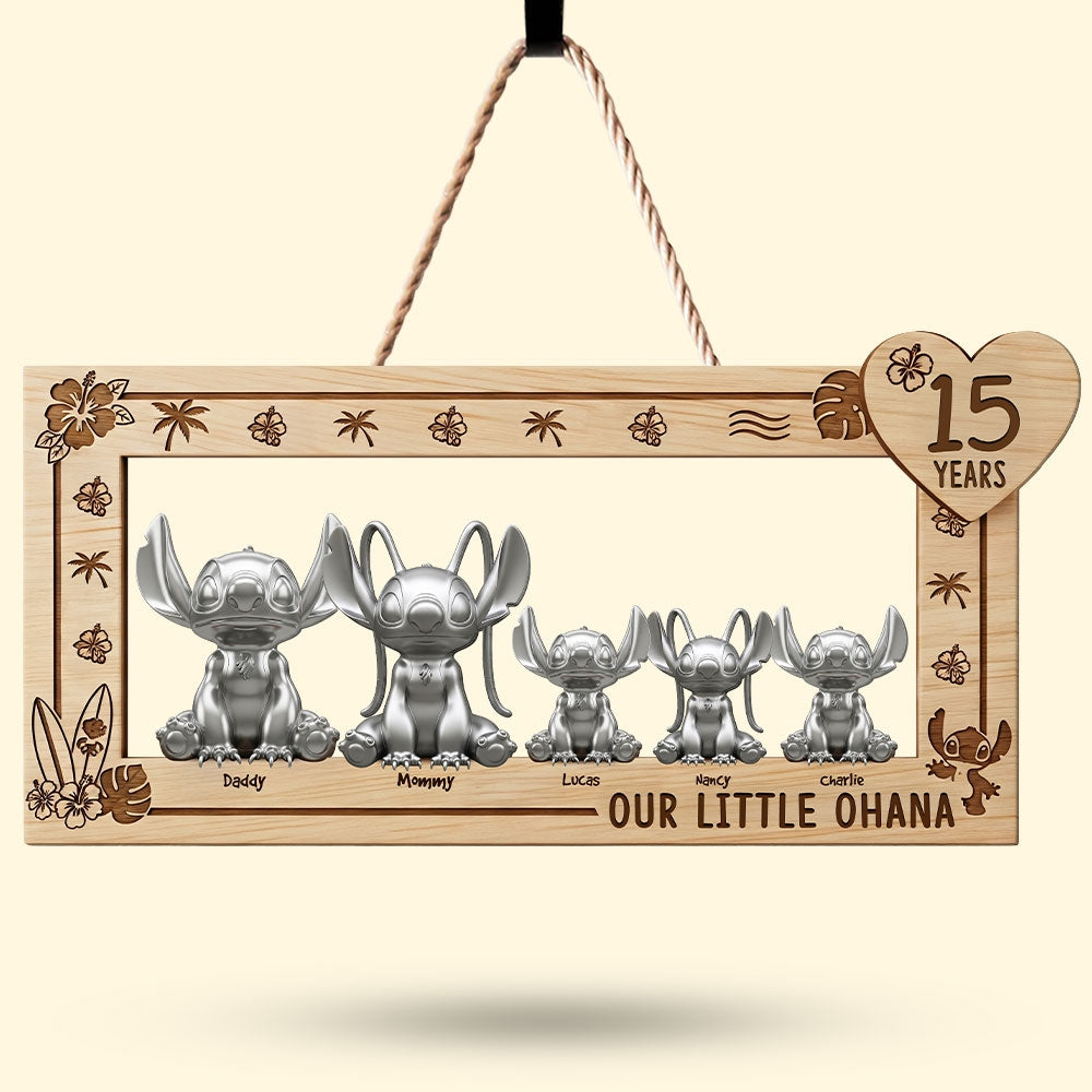 Cute Monster Family Wood Sign - Personalized Gifts For Family 02ohti290525-Homacus