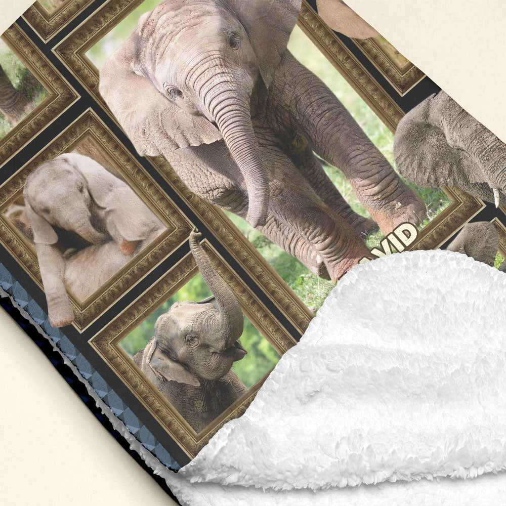 Elephant Collage - Personalized Blanket 041qhti311224-Homacus