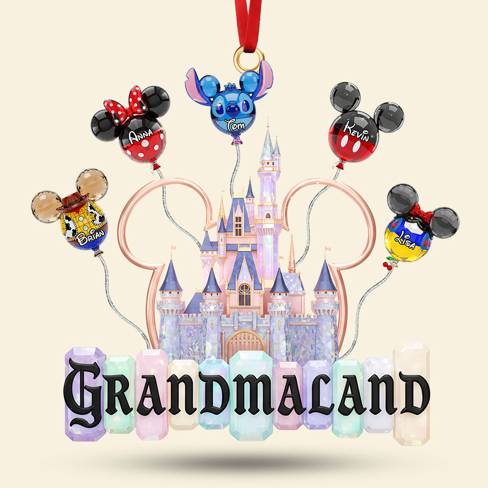 Grandkid Balloon Castle Ornament - Personalized Gift For Grandma Christmas Ornament 07OHTI181125-Homacus