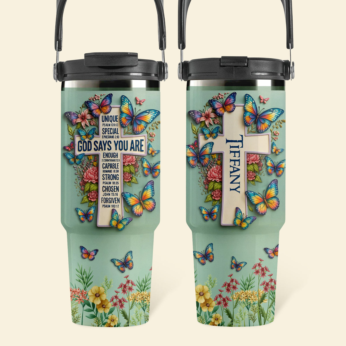 Jesus Tumbler With Handle - Personalized Gifts For Jesus Lovers 01huti170725-Homacus