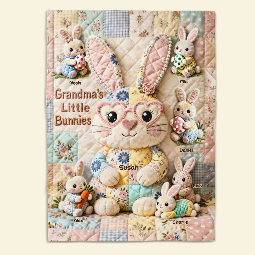 Easter Mom And Bunnies Blanket - Personalized Gifts For Mom Blanket 03NATI250226-Homacus