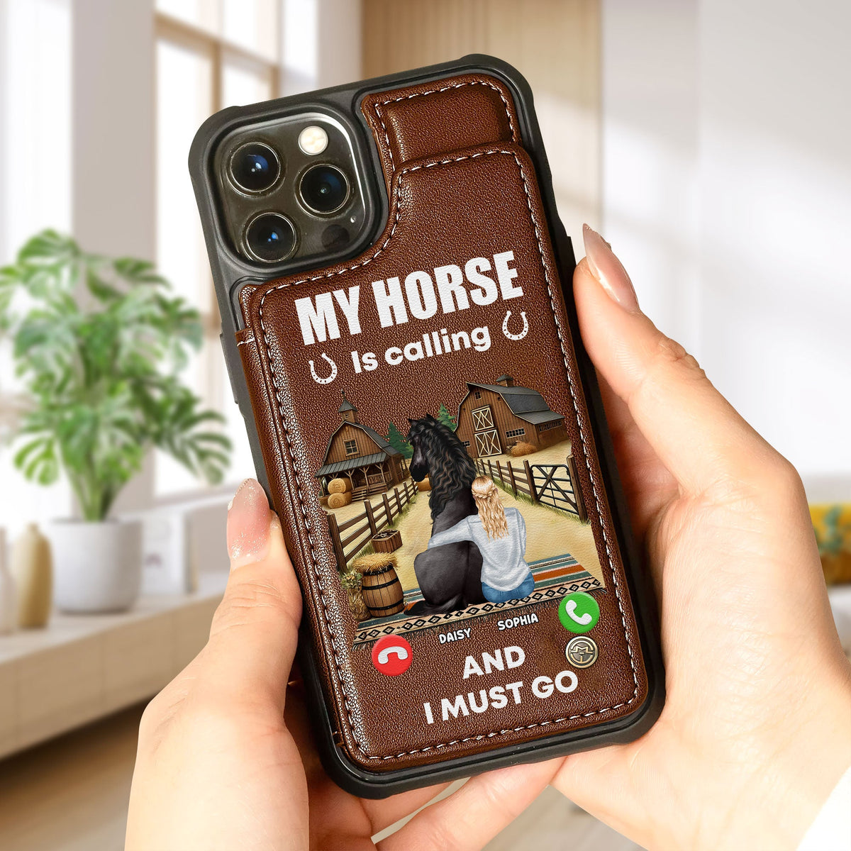 Personalized Gifts For Horse Lovers Leather Flip Wallet Phone Case, My Horse Is Calling 05tgti280225-Homacus
