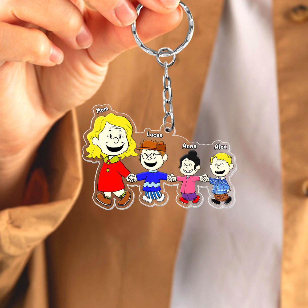 Personalized Gifts For Mom Keychain Walking With Mom 03acti050424-Homacus