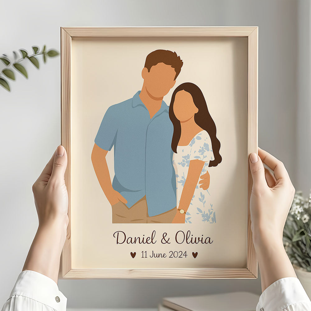 Modern Minimalism Couple Canvas Print - Custom Photo Gifts For Couple 01pgti110825-Homacus
