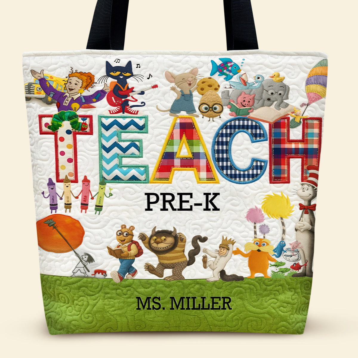 Cute Children's Books Character Tote Bag, Personalized Gifts For Teacher 03qhti290725-Homacus