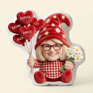 Gnome Grandma Custom Shape Pillow - Custom Photo Gifts For Grandmas 01nati010426-Homacus