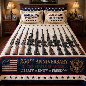 250 Years Of Freedom Quilt Bed Set - Personalized Gifts For Patriots 04tyti210426-Homacus