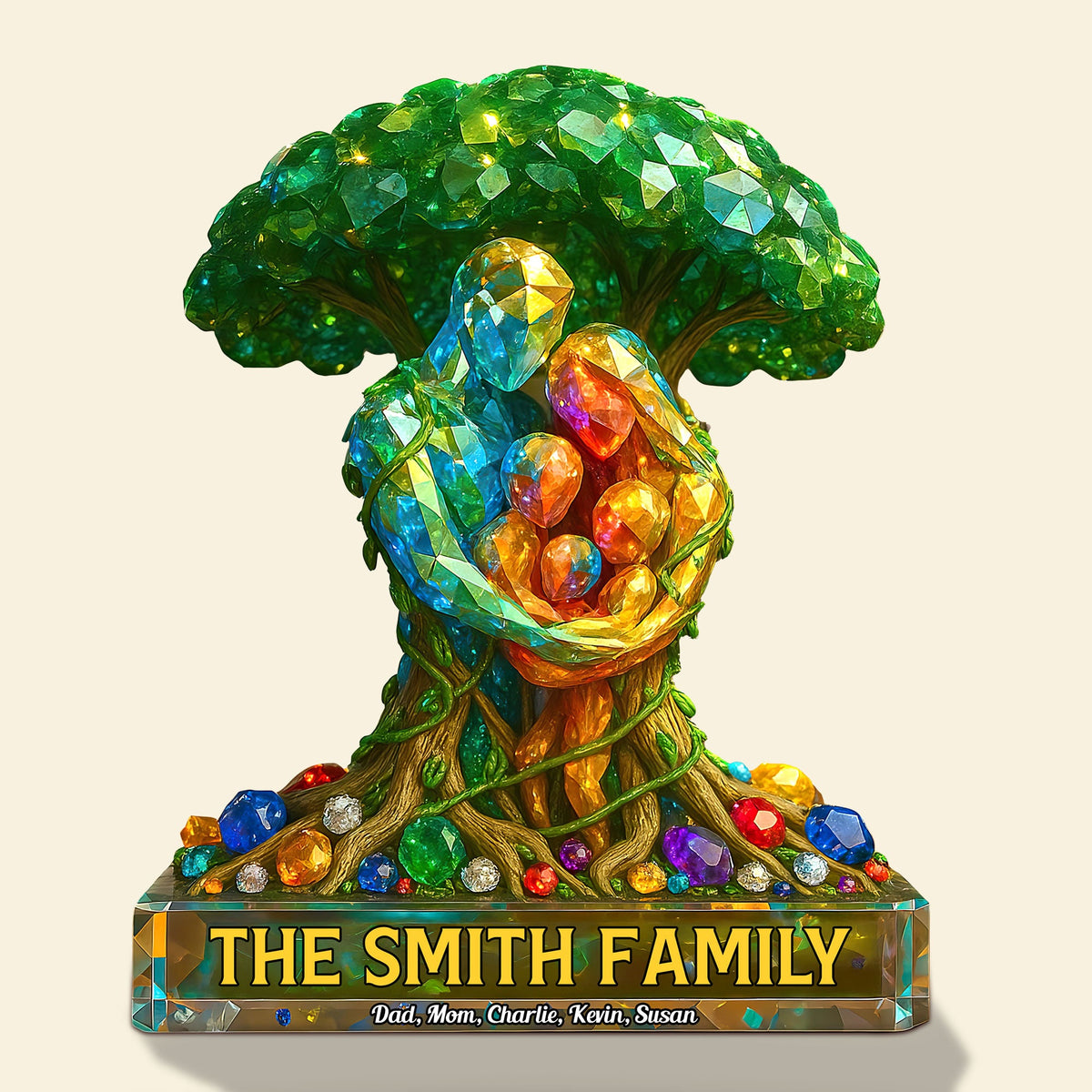 Tree Family Plaque - Personalized Gifts For Family 03huti070525-Homacus