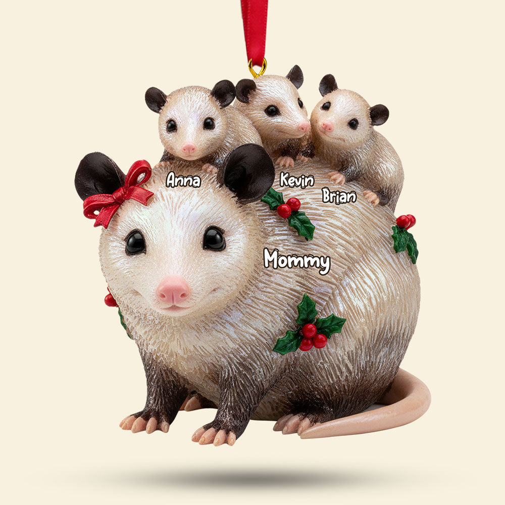Opossums Mom And Kids Ornament - Personalized Gifts For Mom Christmas Ornament 03NATI071125-Homacus