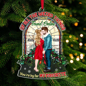 Personalized Gift For Couple, Acrylic Christmas Ornament 03HUTI240924PA You're By Far My Favorite-Homacus