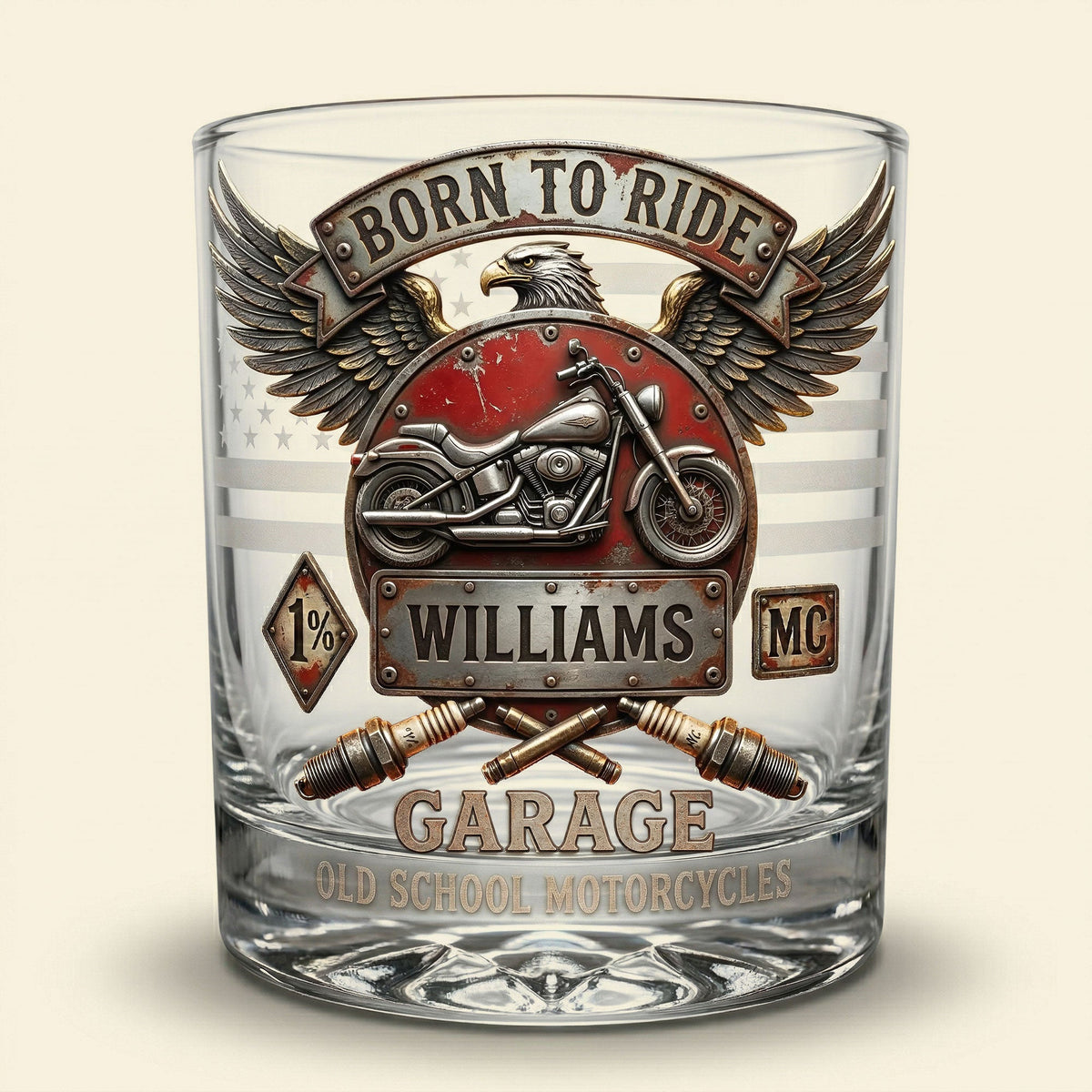 Born To Ride 11oz Round Glass - Personalized Gifts For Bikers 03pati300326-Homacus