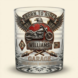 Born To Ride 11oz Round Glass - Personalized Gifts For Bikers 03pati300326-Homacus