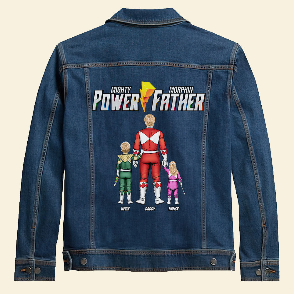 Power Father Denim Jacket - Personalized Gifts For Dad 03huti170525-Homacus