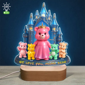 Bear Mom Led Light With Oval Base - Personalized Gifts For Mom 03nati190425-Homacus
