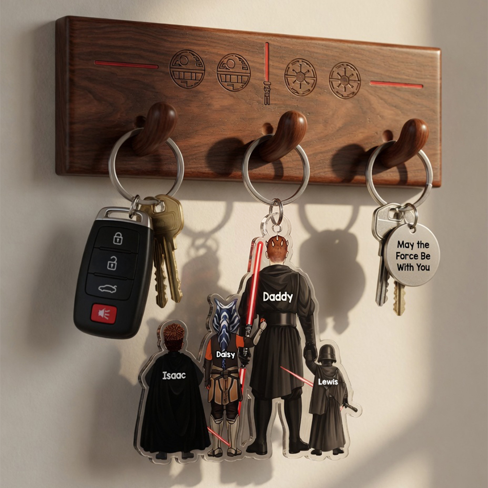 Space Warrior Dad Keychain - Personalized Gifts For Dad 02qhhu080526-Homacus
