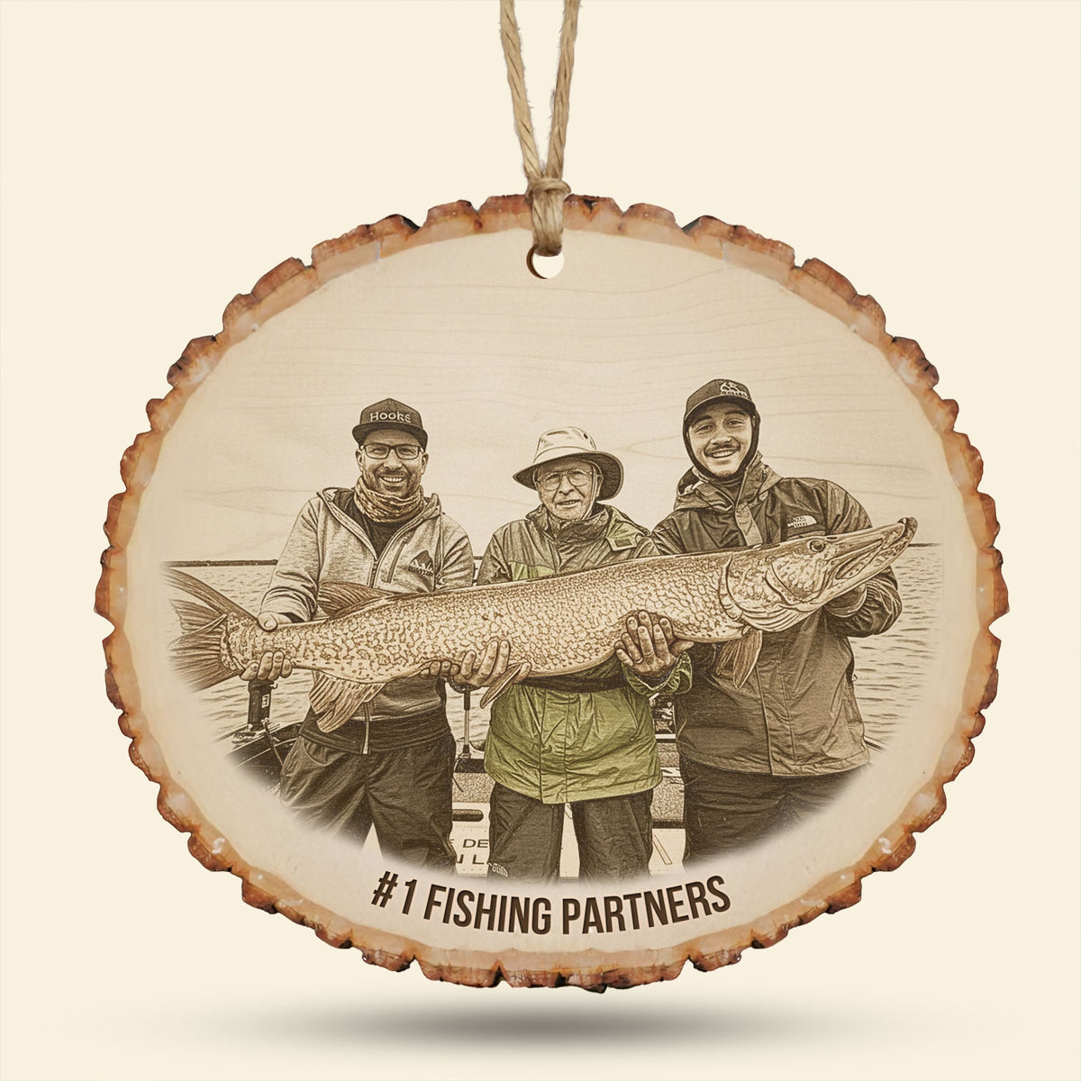 Custom Photo Engraved Effect Wood Ornament, Personalized Gifts For Fishing Lovers 04qhti071025-Homacus