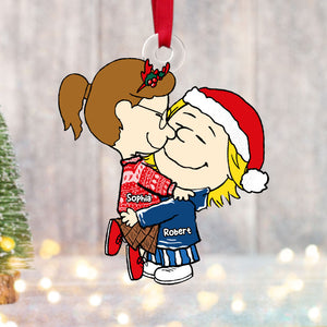 Couple Christmas Ornaments - Kissing Couple - Personalized Gifts For Couple-Homacus