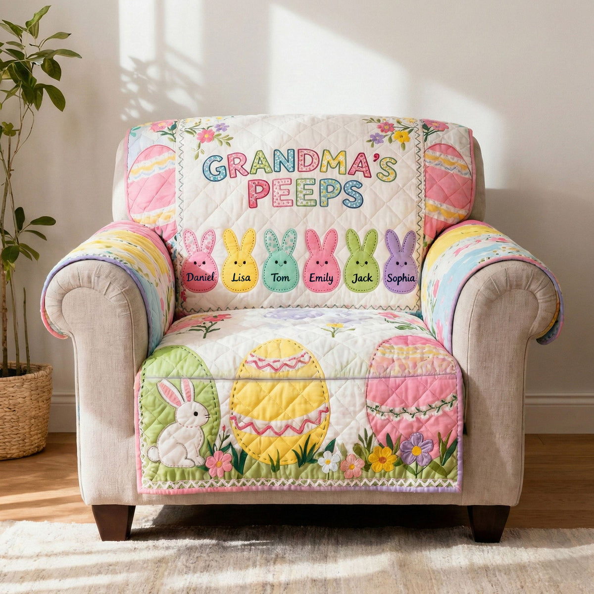 Grandma Peep Quilted Sofa Cover - Personalized Gifts For Grandma 01huti100226-Homacus