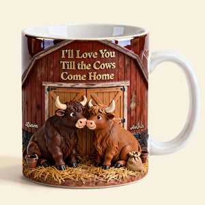 Highland Cow Couple Coffee Mug - Personalized Gifts For Couple Coffee Mug 04NATI150125-Homacus