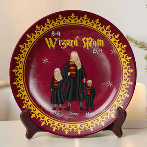 Personalized Gifts For Mom Round Plate Best Wizard Mom Ever 03HUTI130325TM-Homacus