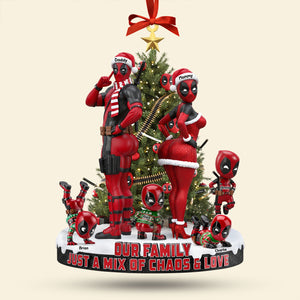 Red Masked Family Ornament - Personalized Gifts For Family 06nati190925-Homacus