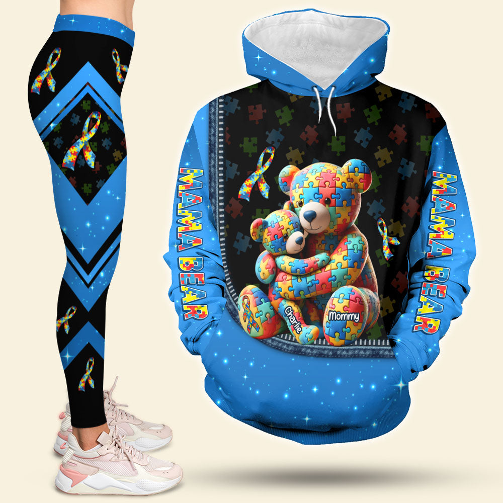 Personalized Gifts For Autism Mom Set Hoodie & Leggings Mama Bear 01ohti080325-Homacus