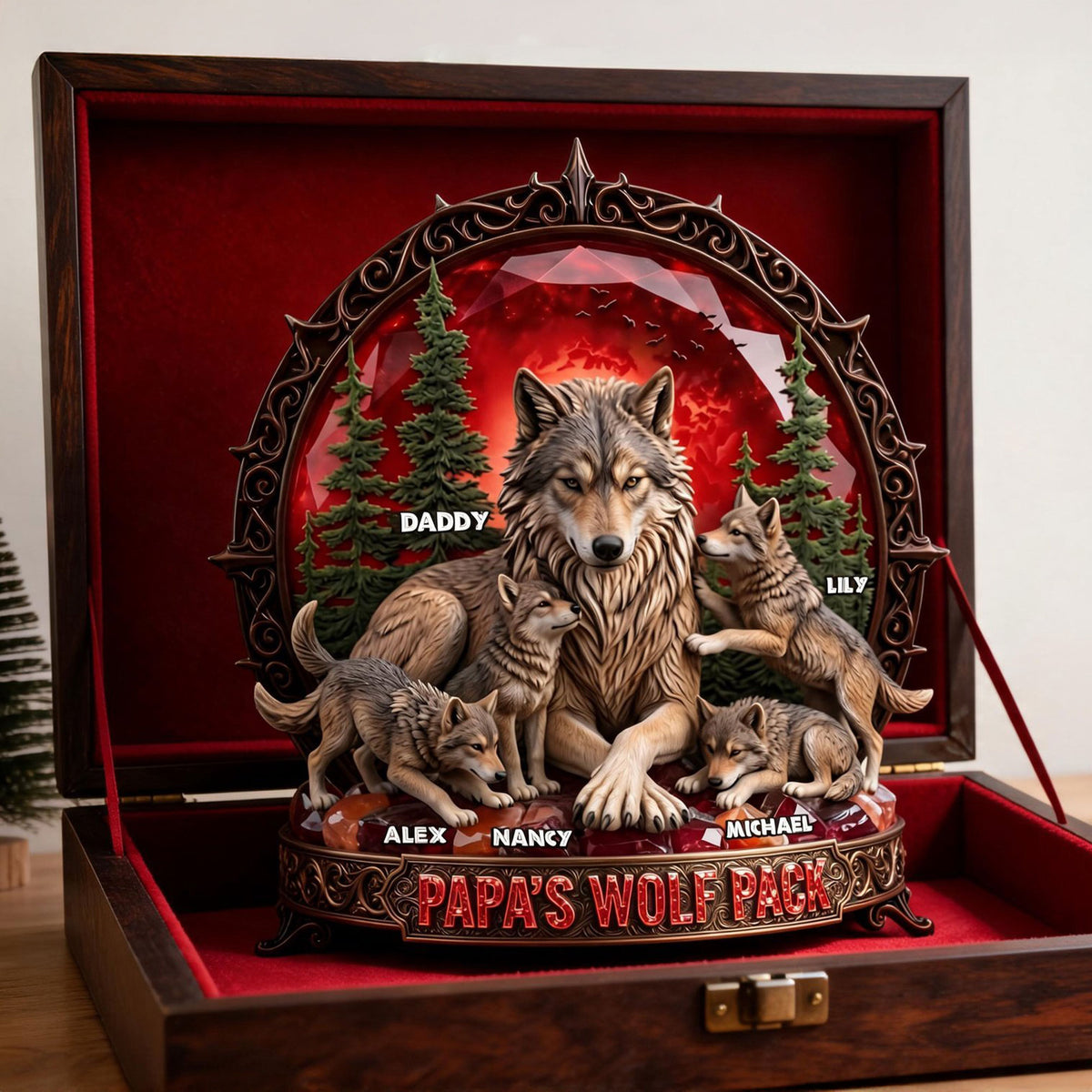 Papa's Wolf Pack Acrylic Plaque - Personalized Gifts For Dad 01TYTI040526-Homacus