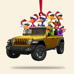 Personalized Gifts For Off-road Lovers, Fun Family Duck Christmas Ornament-Homacus