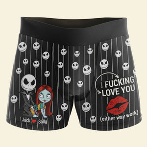 Funny Spooky Couple Boxer - Personalized Gifts For Husband Men's Boxers 03TGTI120125-Homacus