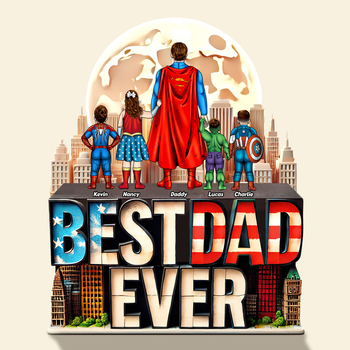 Super Dad Plaque - Personalized Gifts For Dad 012huti190425pa-Homacus