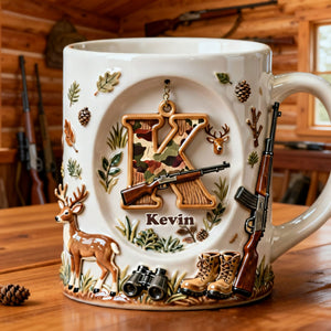 Rustic Hunting Initial Letter Coffee Mug - Personalized Gifts For Hunters 04NATI170126-Homacus